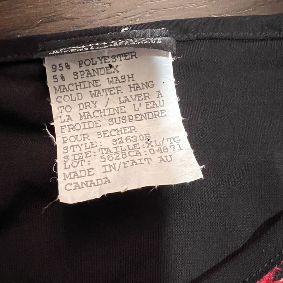 Clientele Vintage Red/Black/White Floral Print Top sz XL - Picture 10 of 12